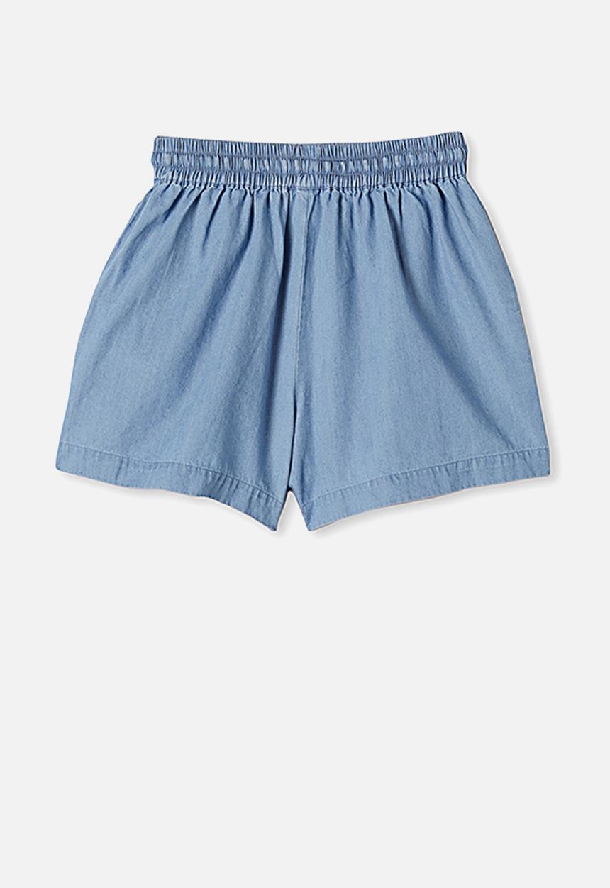 Free by Cotton On - Chelsea woven short - mid wash blue