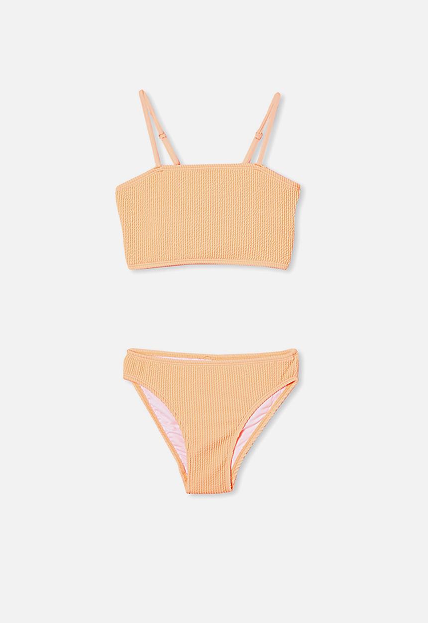 Free by Cotton On - Millie rib tankini - tropical orange