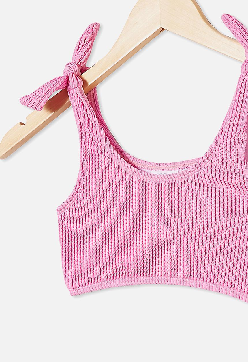 Free by Cotton On - Trinka rib tie bikini - purple paradise