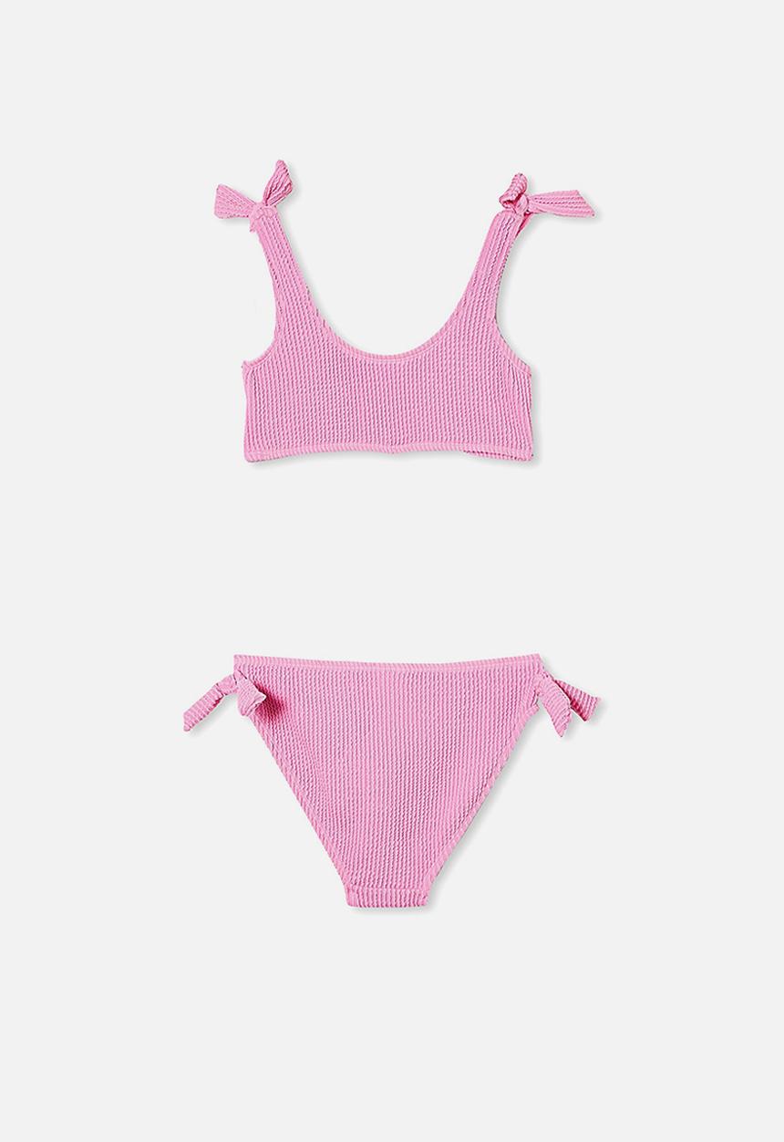 Free by Cotton On - Trinka rib tie bikini - purple paradise