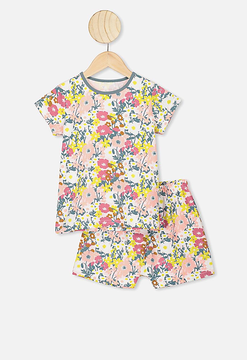Cotton On - Harpa short sleeve pj set - vanilla meadow print