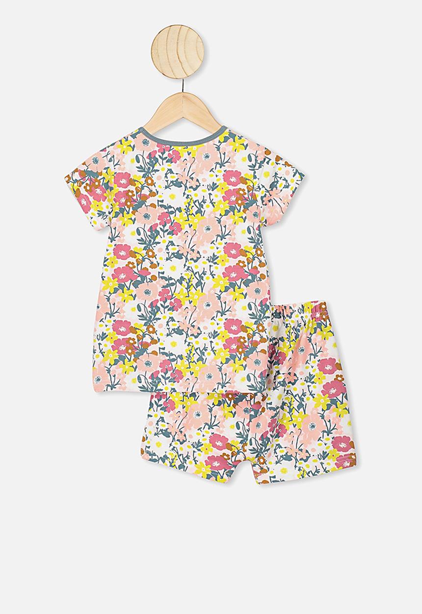 Cotton On - Harpa short sleeve pj set - vanilla meadow print