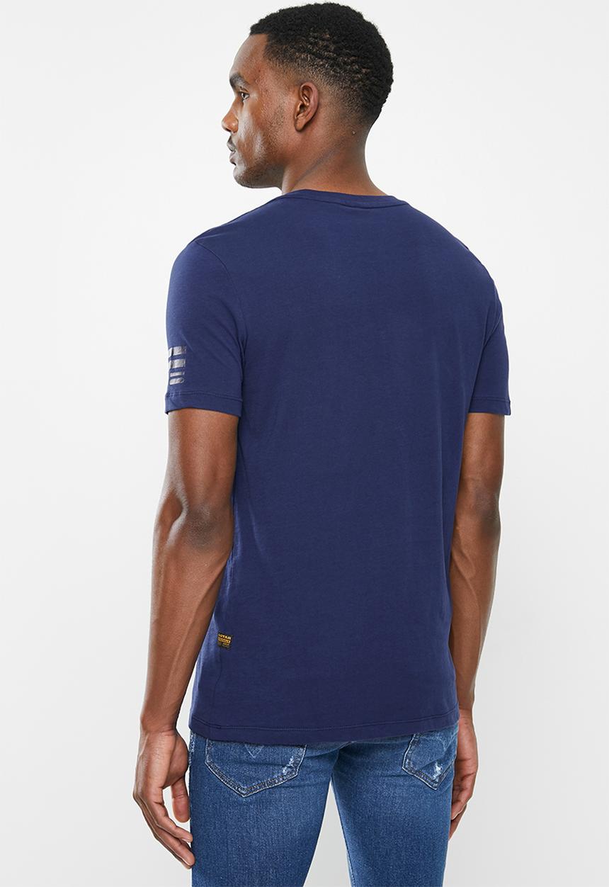 G-STAR - Text GR slim short sleeve tee - blue