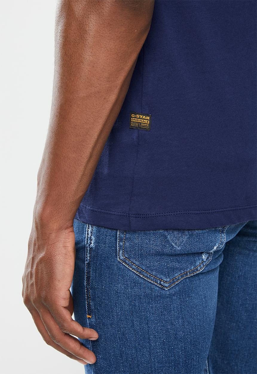 G-STAR - Text GR slim short sleeve tee - blue