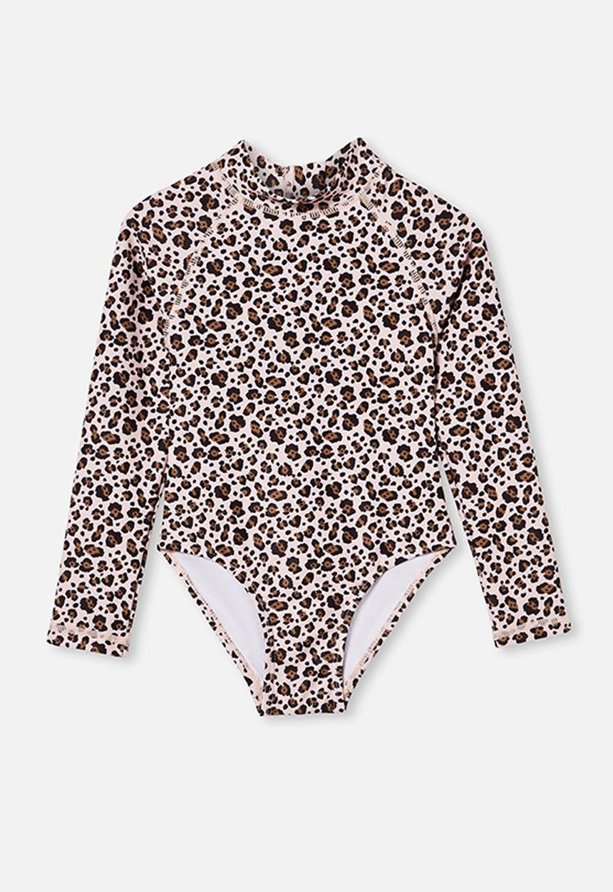 Cotton On - Lydia one piece - peach whip snow leopard