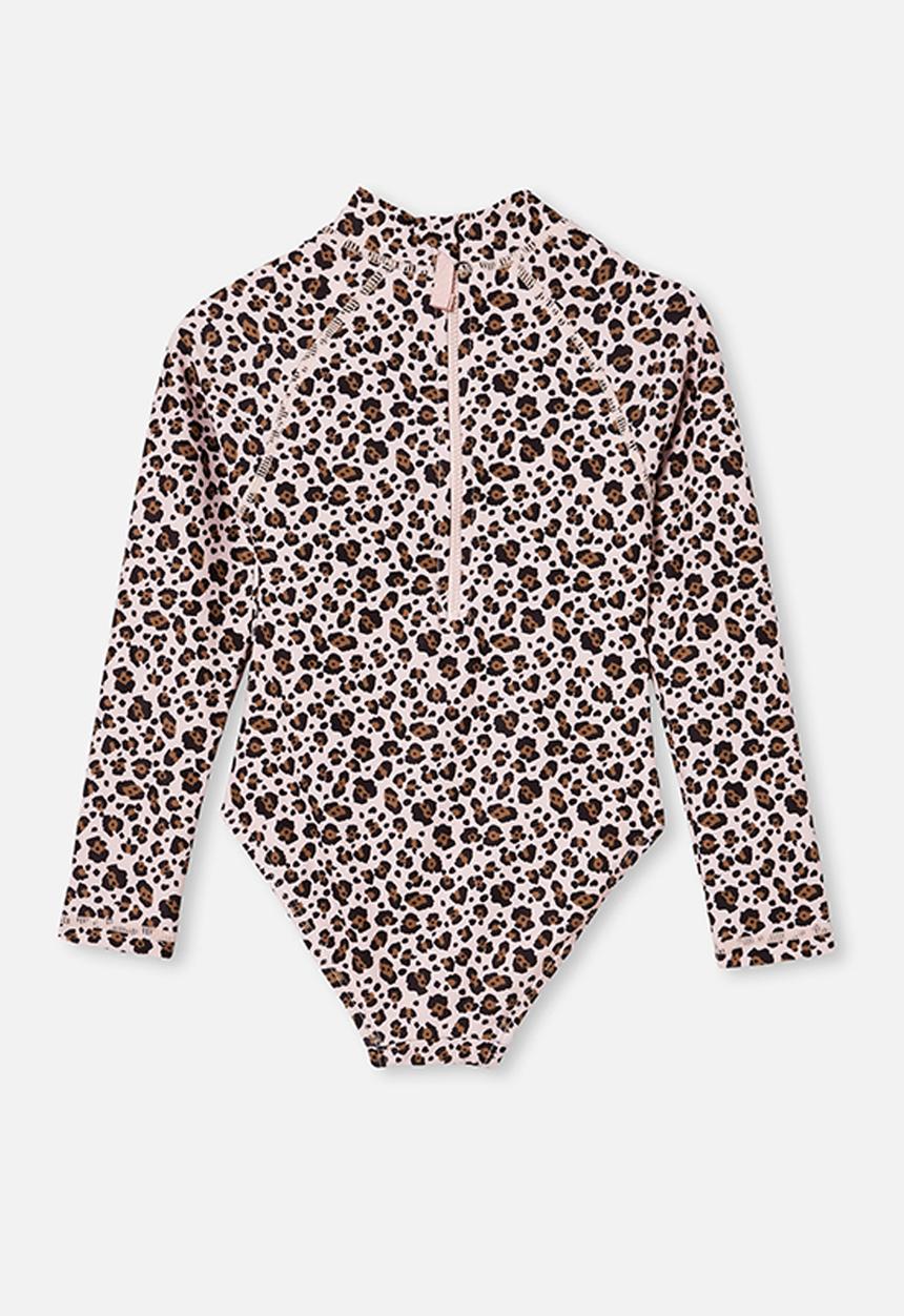 Cotton On - Lydia one piece - peach whip snow leopard