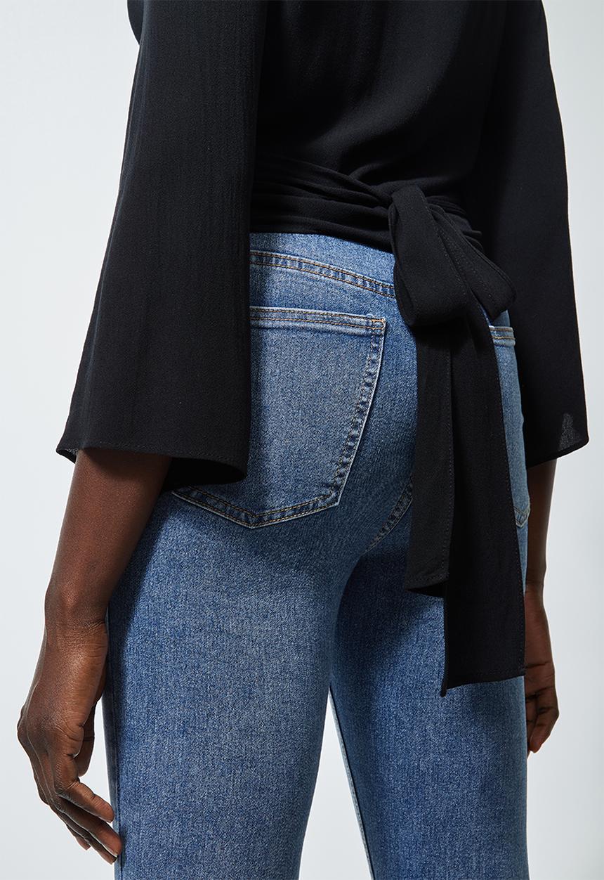 Superbalist - Wide sleeve wrap blouse - black