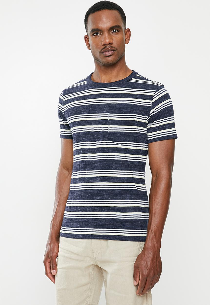MANGO - Conan stripe T-shirt - white & navy