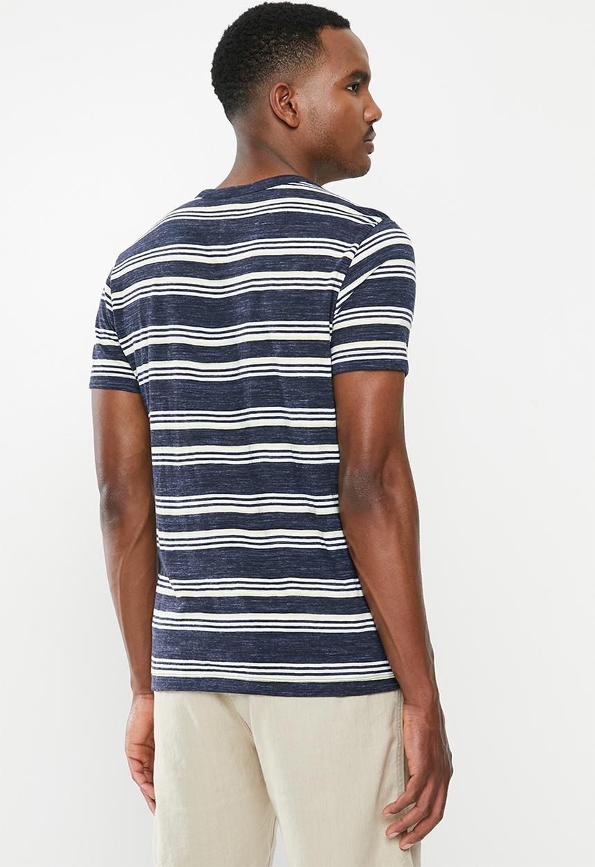 MANGO - Conan stripe T-shirt - white & navy