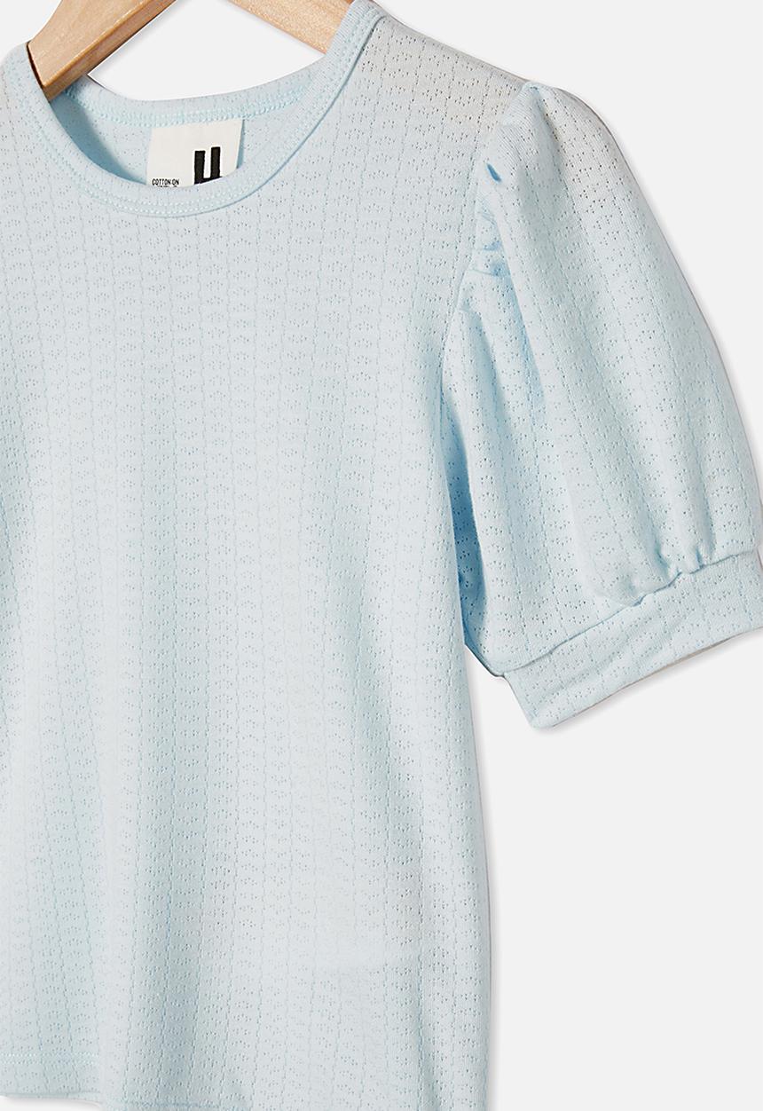 Cotton On - Jasmine puff sleeve top - frosty blue