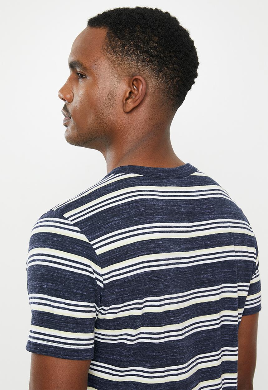 MANGO - Conan stripe T-shirt - white & navy