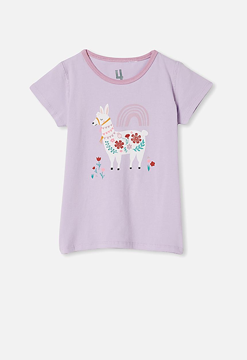 Cotton On - Harpa short sleeve pj set - vintage lilac llama