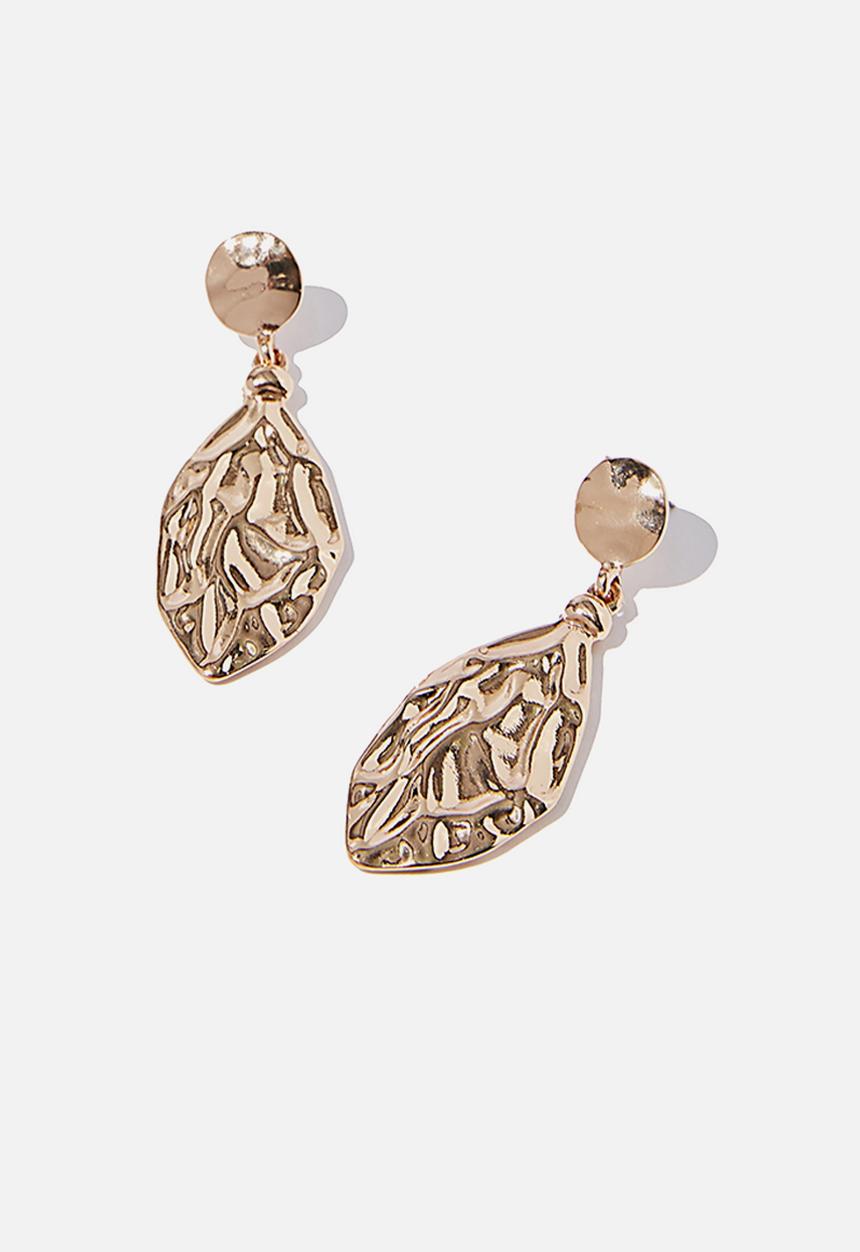 Rubi - Molten spear pearl earring - gold