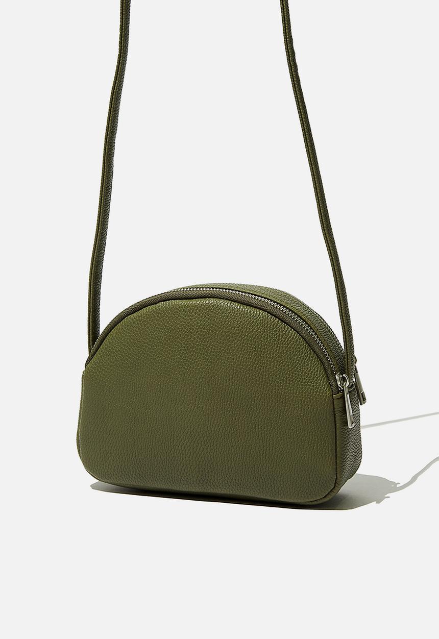 Rubi - Double zip half moon bag - khaki