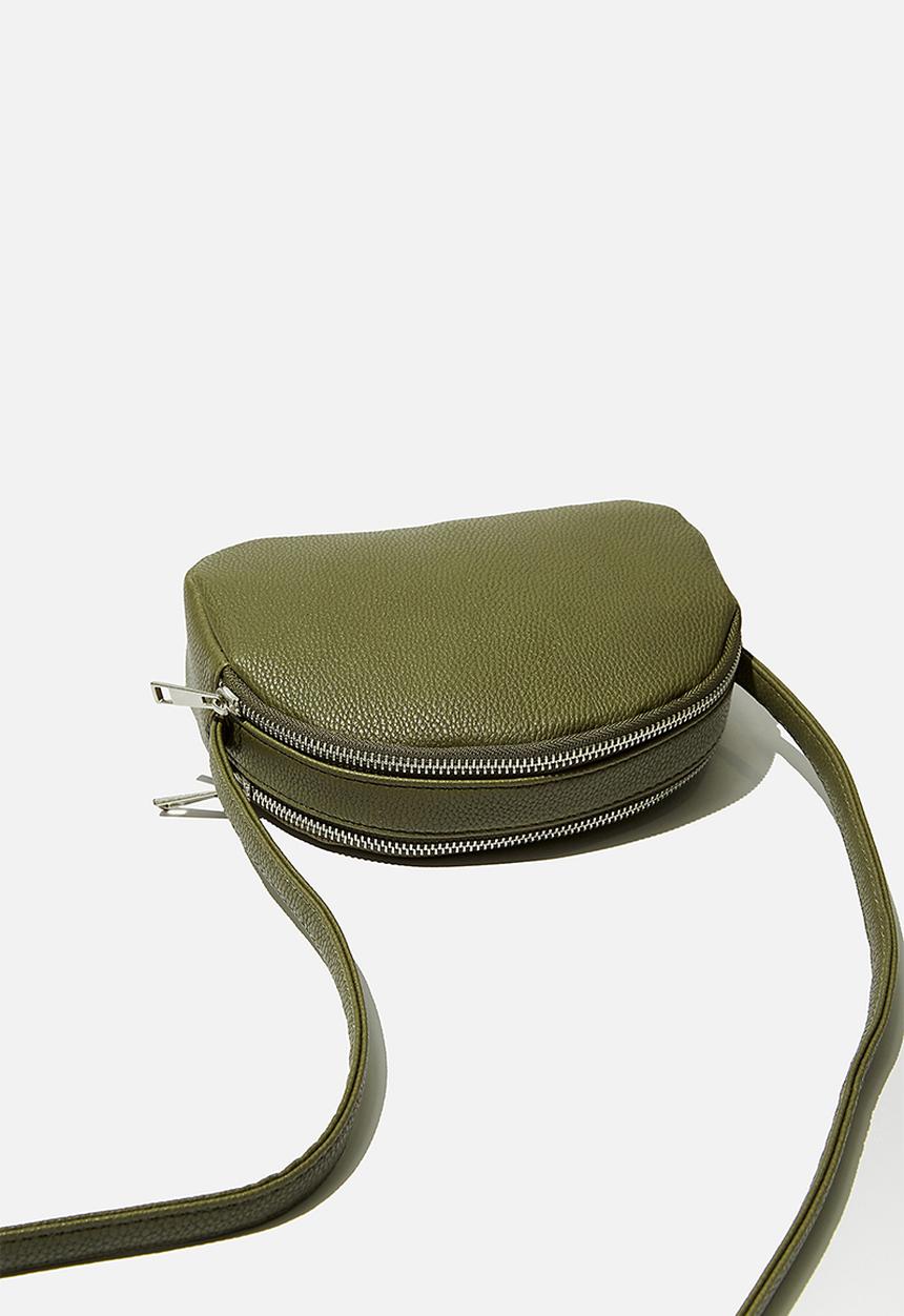Rubi - Double zip half moon bag - khaki