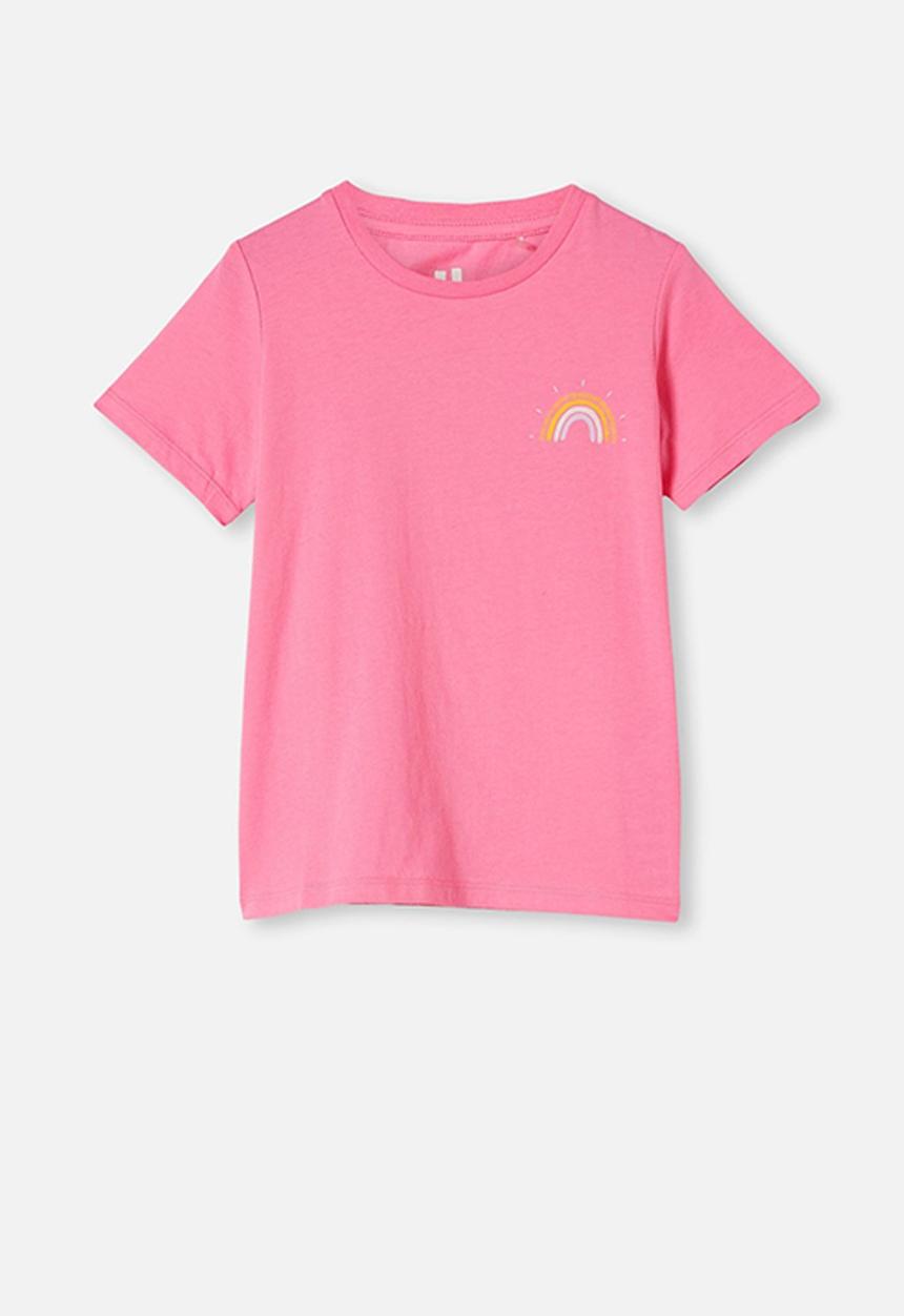 Cotton On - Penelope short sleeve tee - pink punch rainbow
