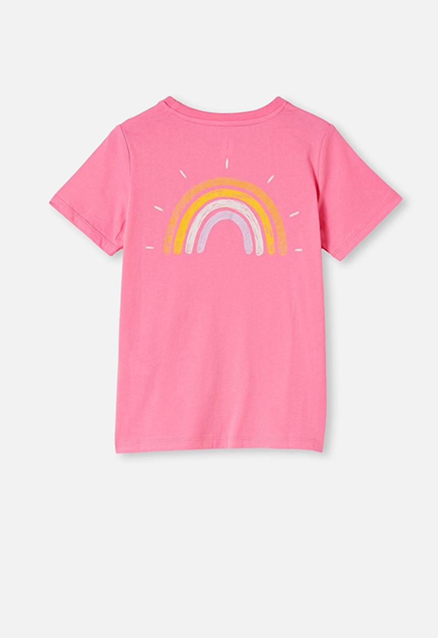 Cotton On - Penelope short sleeve tee - pink punch rainbow