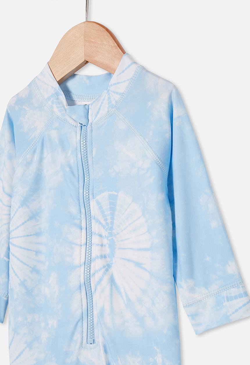 Cotton On - Cameron long sleeve swimsuit - sky haze tie dye
