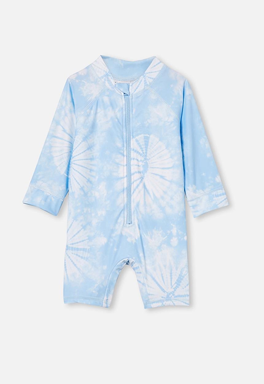 Cotton On - Cameron long sleeve swimsuit - sky haze tie dye