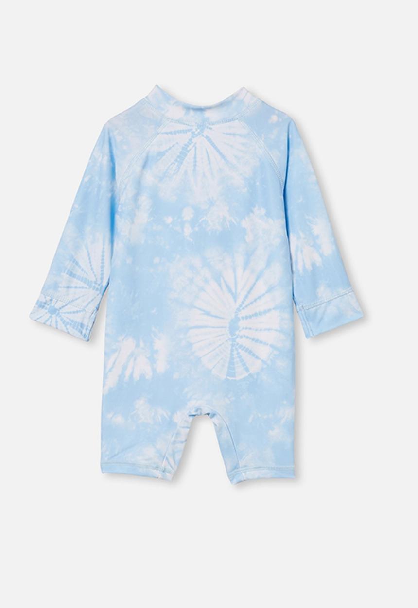 Cotton On - Cameron long sleeve swimsuit - sky haze tie dye