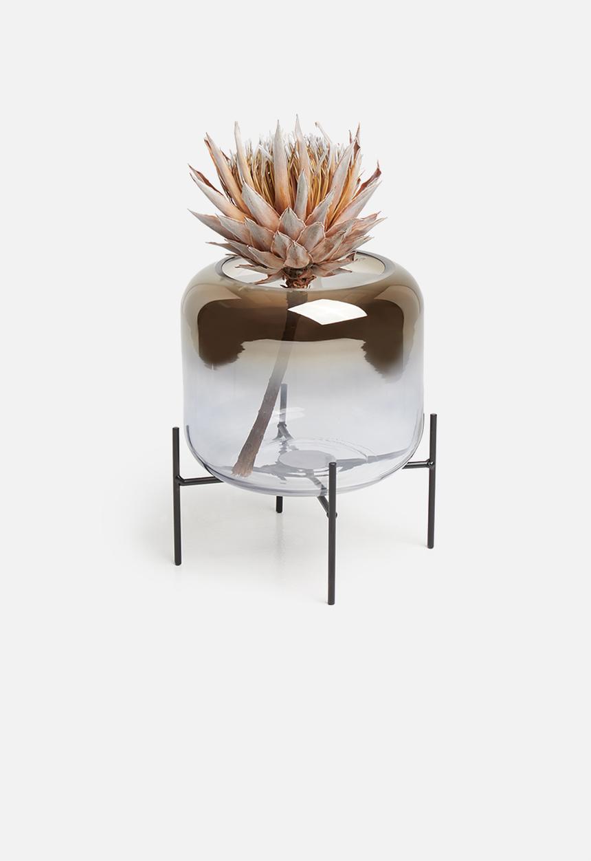 Present Time - Fade silver vase/candle canister - silver