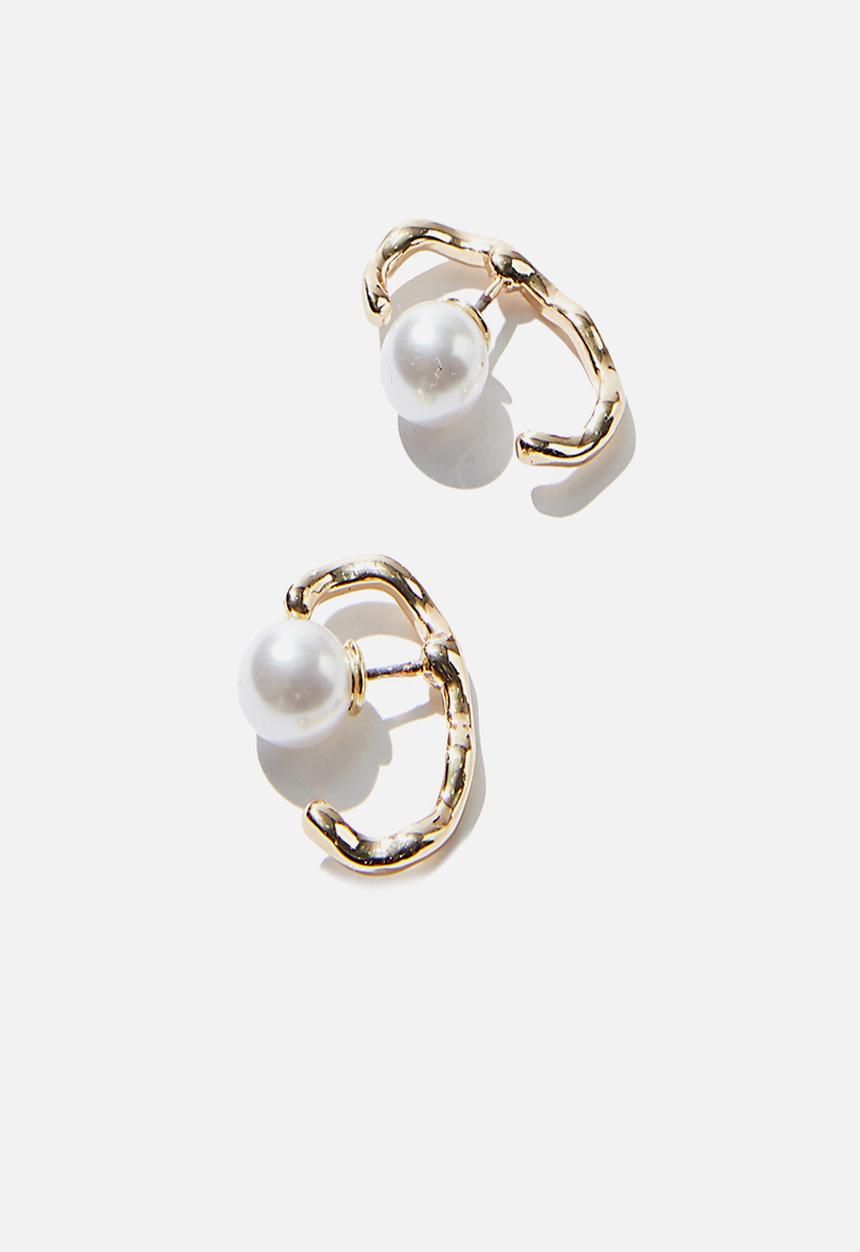 Rubi - New era hook stud - molten pearl gold