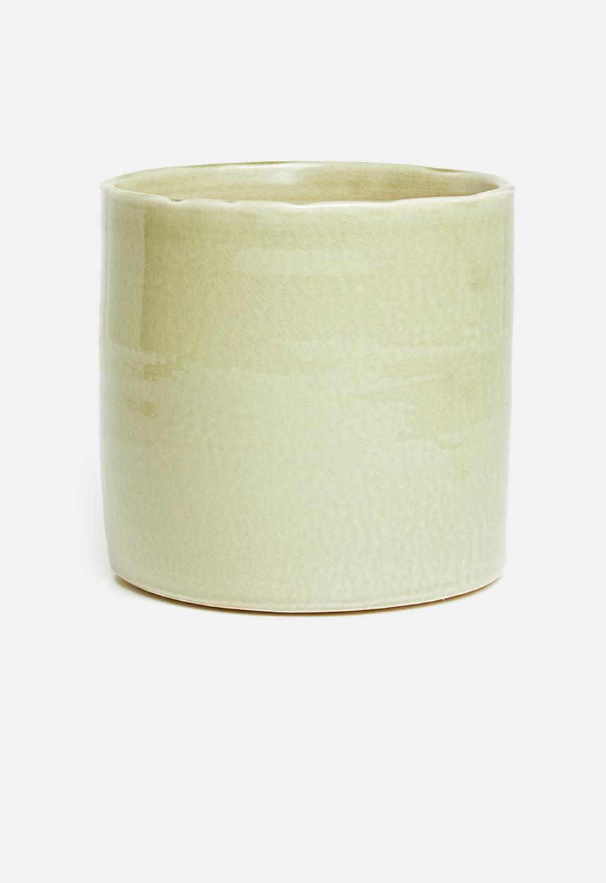 Silk By Design - Round ceramic flower pot - stone grey