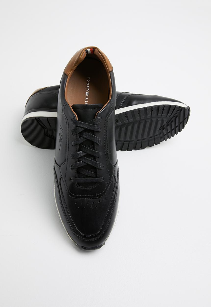 Tommy Hilfiger - Premium leather runner - black