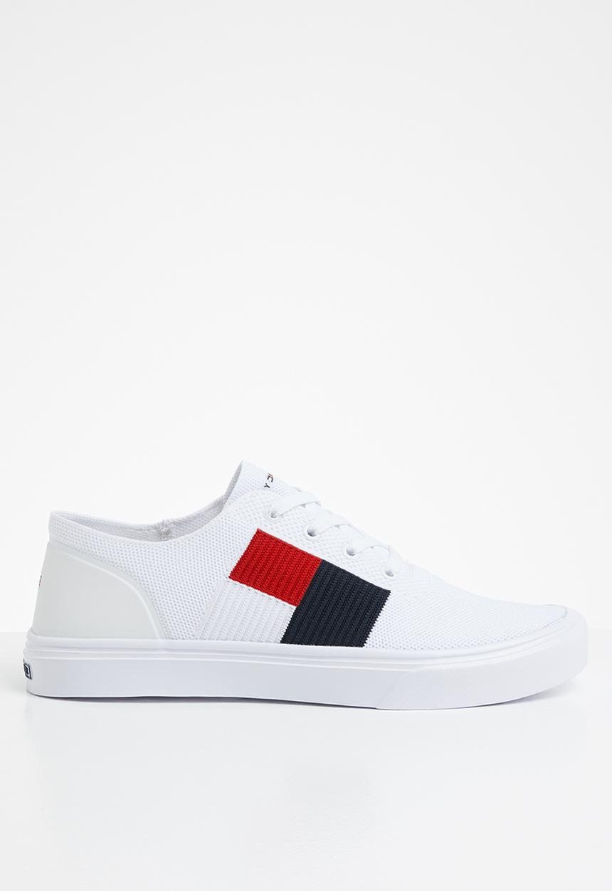 Tommy Hilfiger - Lightweight knit flag sneaker - white