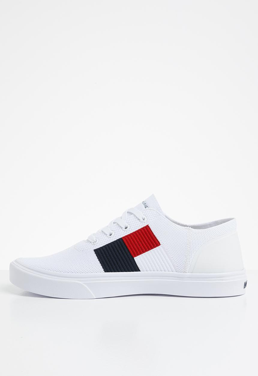 Tommy Hilfiger - Lightweight knit flag sneaker - white