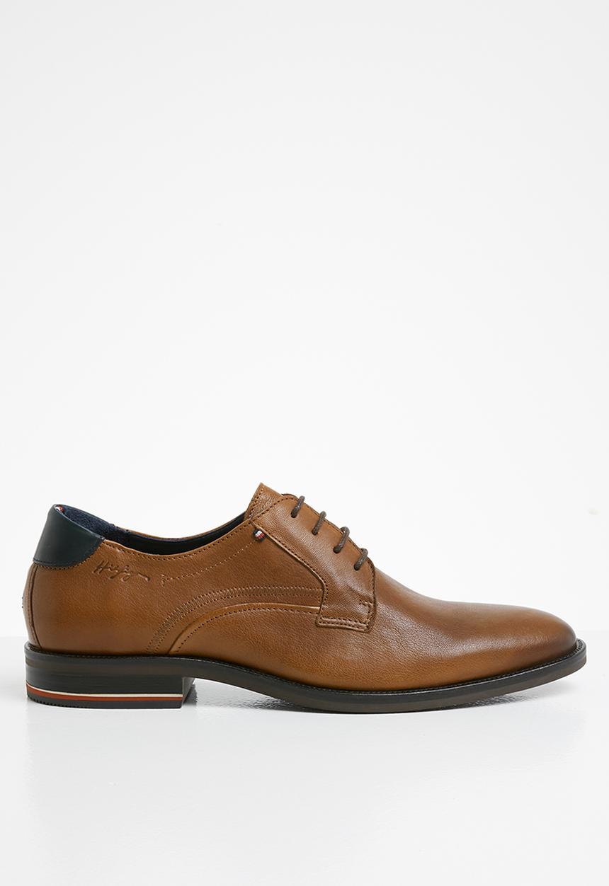 Tommy Hilfiger - Signature Hilfiger leather leather shoe - cognac