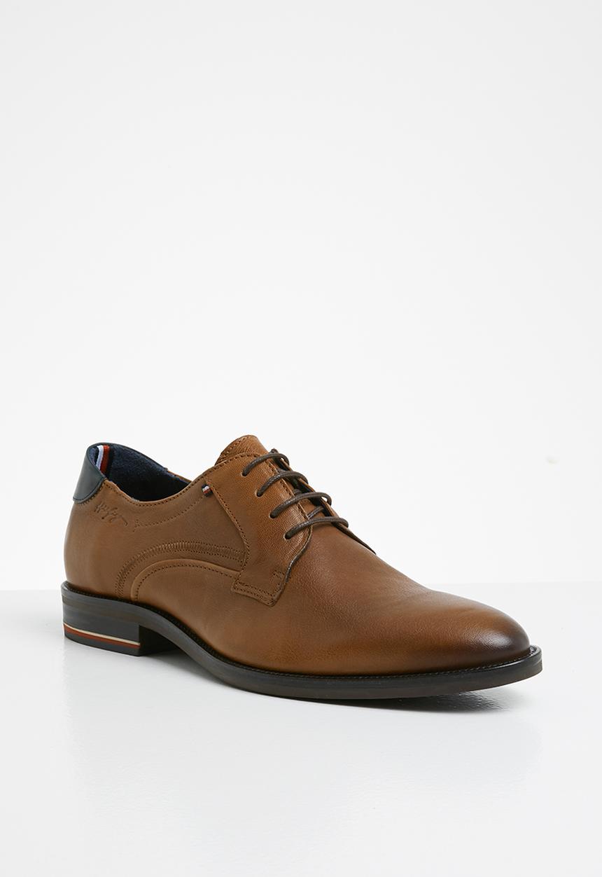 Tommy Hilfiger - Signature Hilfiger leather leather shoe - cognac
