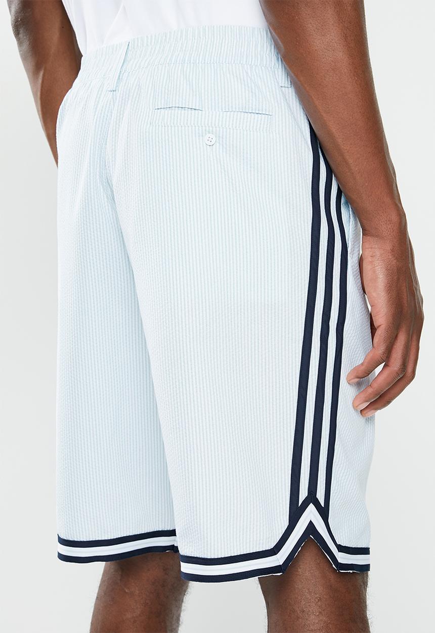 adidas Originals - Seersucker shorts - ashgre & white