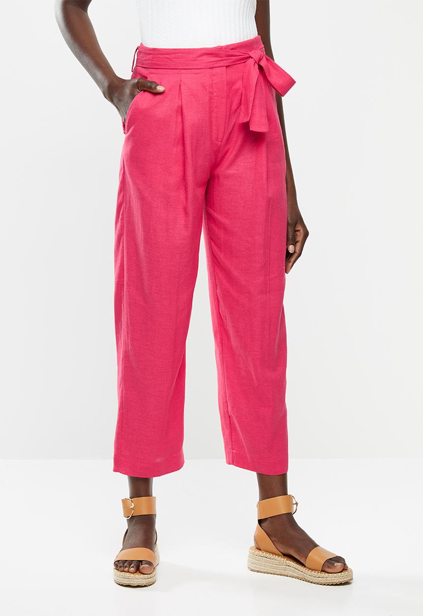 MANGO - Trousers Emma - bright pink