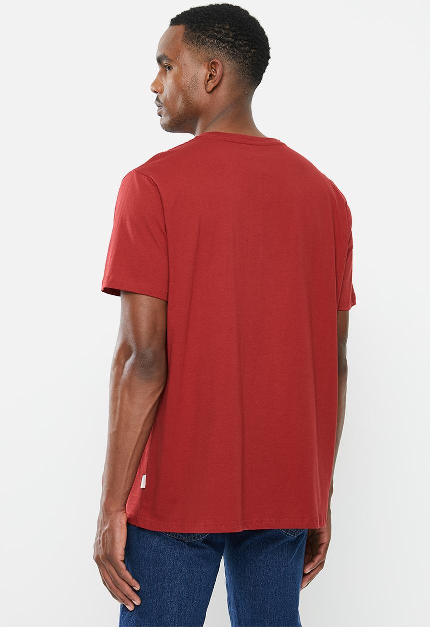Wrangler - Rectangle logo tee - red dahila