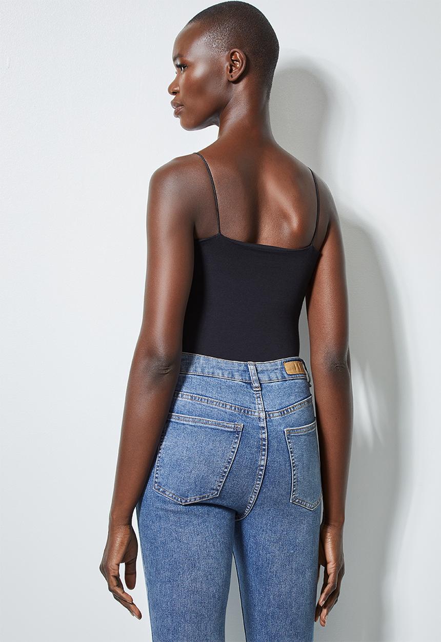 Superbalist - 2 pack elastic strap bodysuit with half shelf - black & white