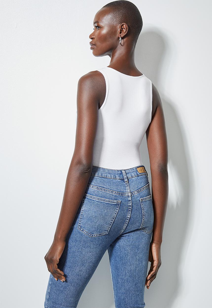 Superbalist - 2 pack cutaway bodysuit - white & navy
