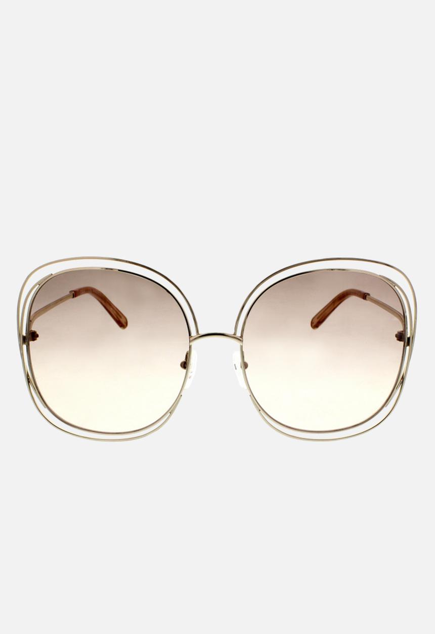 Chloe - Chloe square sunglasses - gold/transparent peach