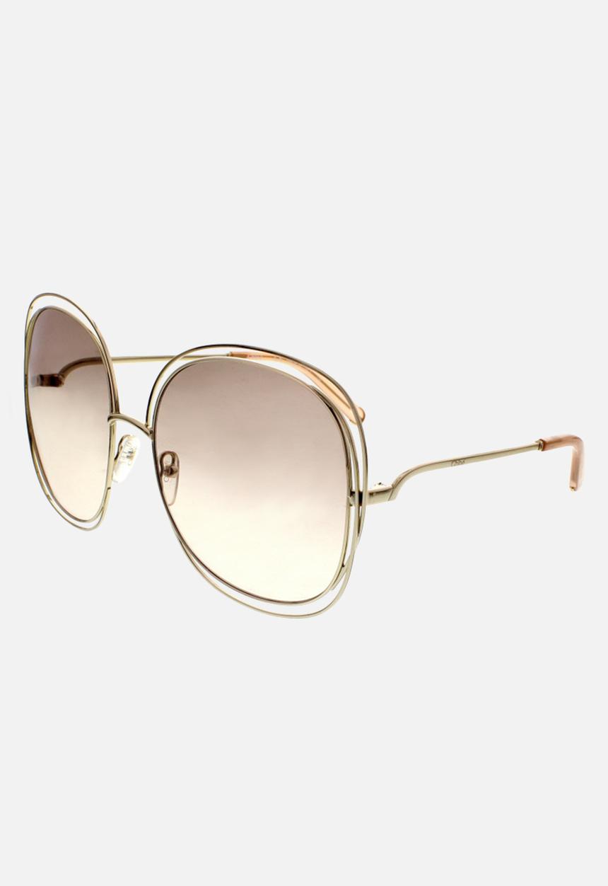 Chloe - Chloe square sunglasses - gold/transparent peach