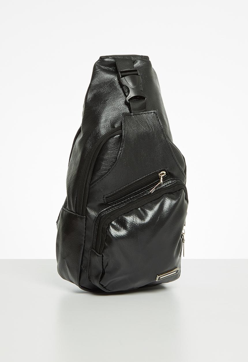 Rebel Republic - Boys zip detail moonbag- black