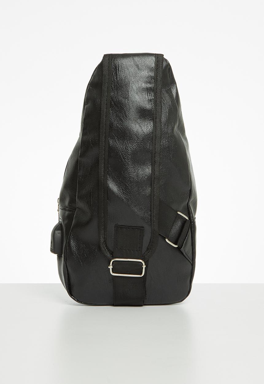 Rebel Republic - Boys zip detail moonbag- black