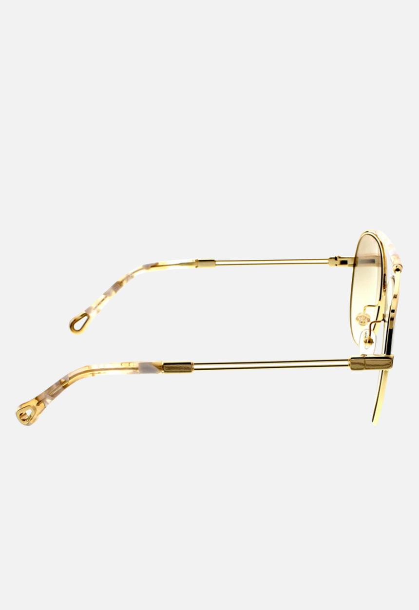 Chloe - Chloe aviator sunglasses - gold marble / beige