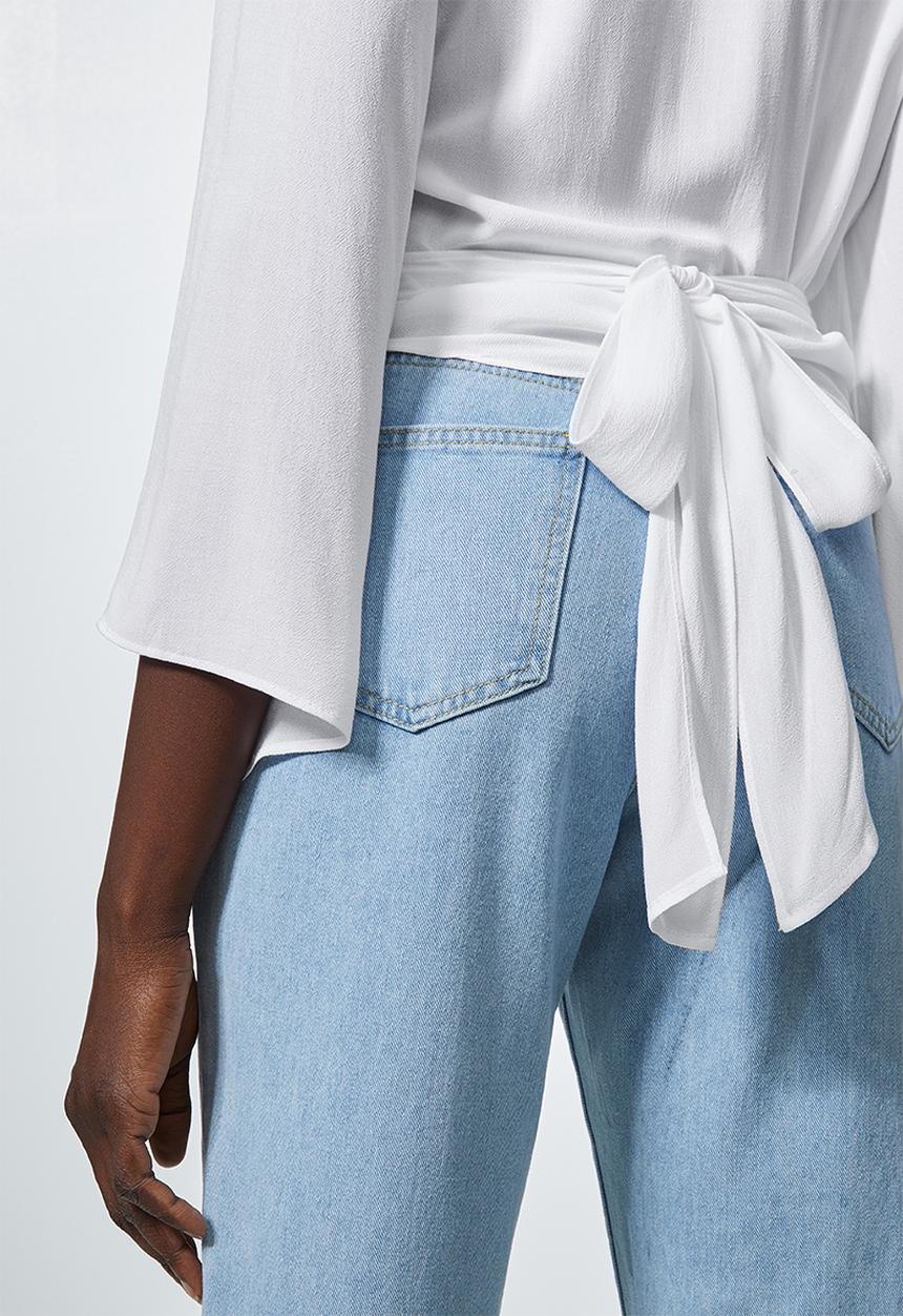 Superbalist - Wide sleeve wrap blouse - white