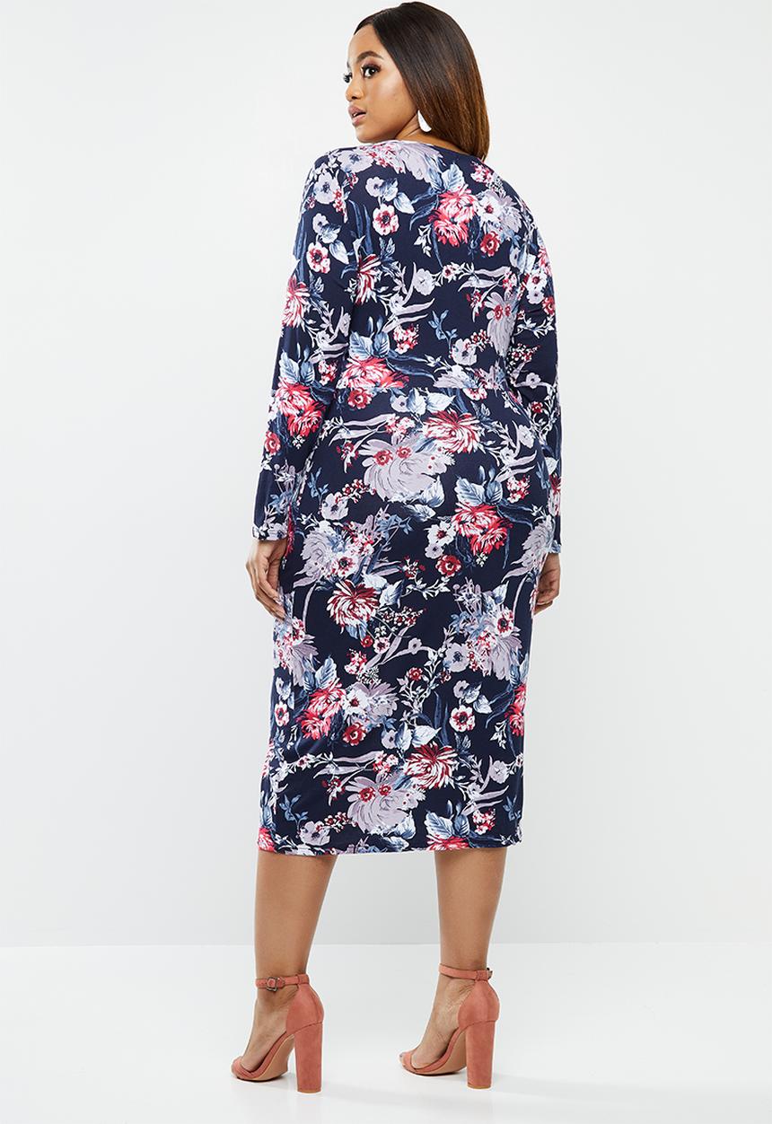 edit Plus - Tie detail bodycon - multi