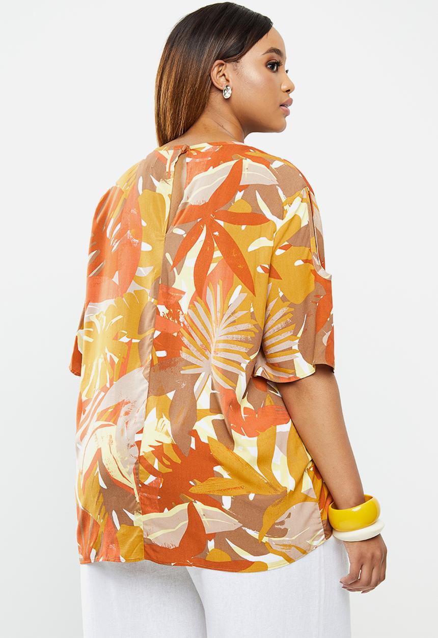 edit Plus - Keyhole blouse - orange 