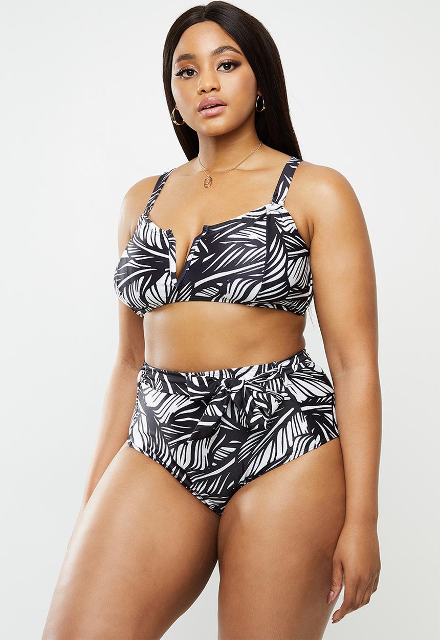 Vero Moda - Lucia high waist swim bottoms curve - black