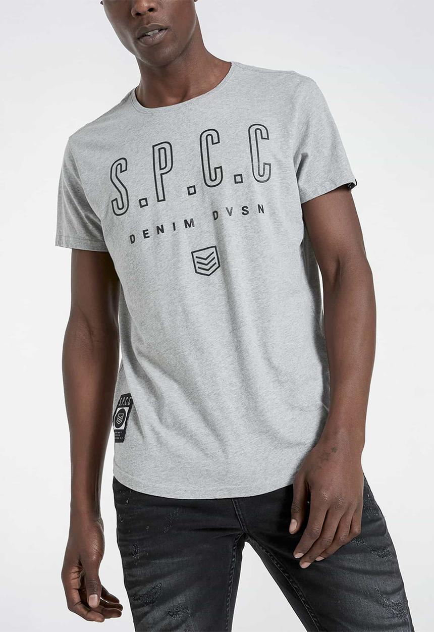S.P.C.C - Addle fashion scooped hem T-shirt - grey