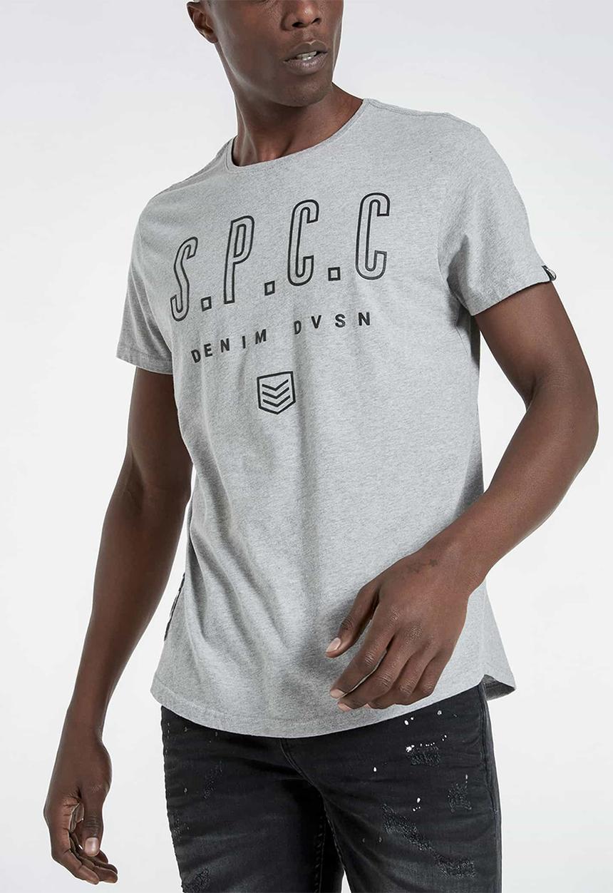 S.P.C.C - Addle fashion scooped hem T-shirt - grey