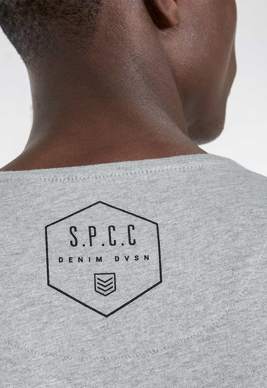 S.P.C.C - Addle fashion scooped hem T-shirt - grey
