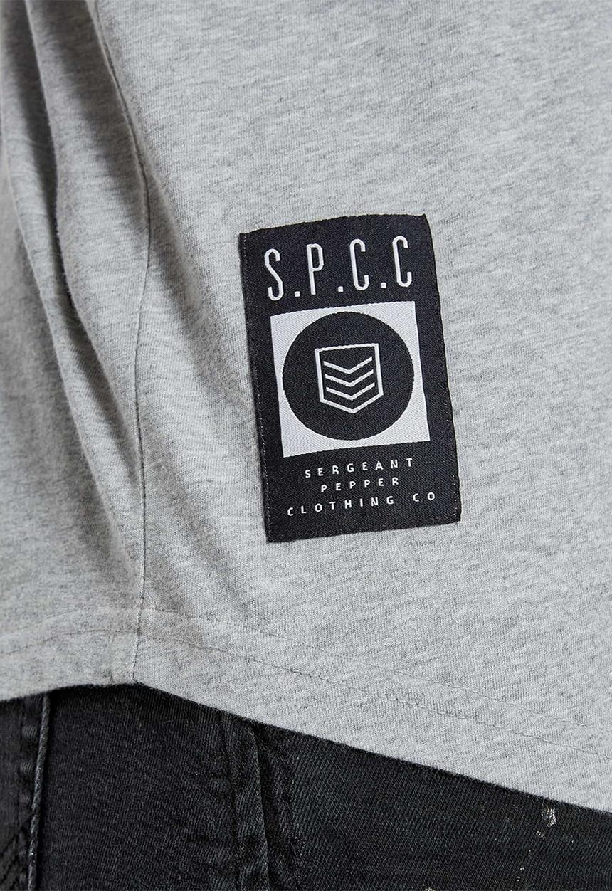 S.P.C.C - Addle fashion scooped hem T-shirt - grey